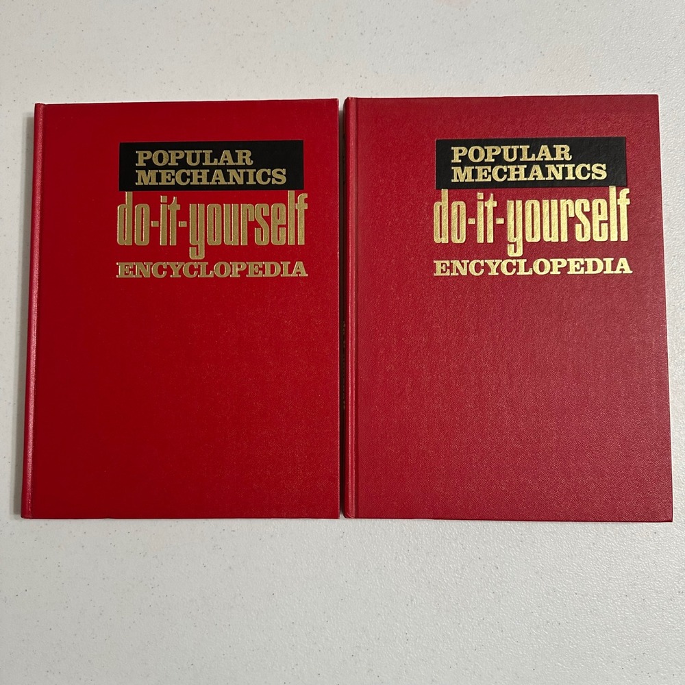 Popular Mechanics Do-It-Yourself Encyclopedia Vol 1 & 2 Hardcover Red VTG‎ 1968